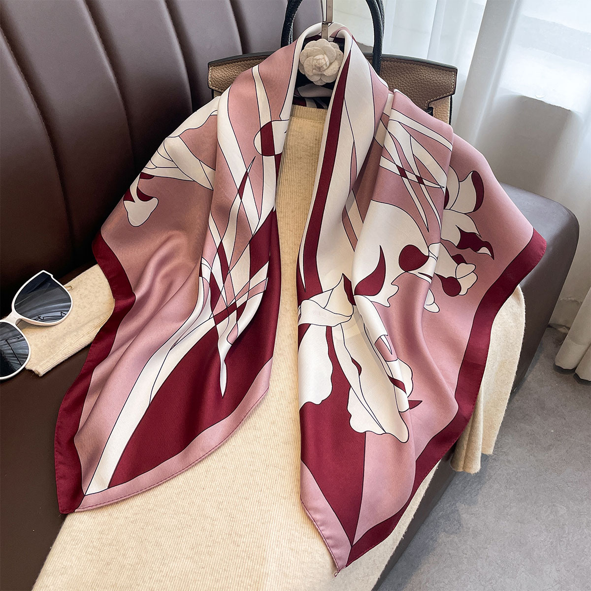 Silk Scarf Square - 럭셔리 90*90cm 정사각형 스카프 트윌 실크