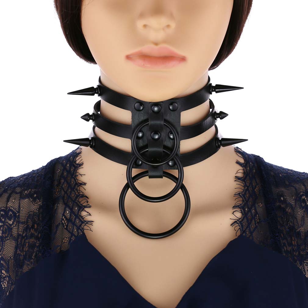 Women'S Emo Accessories - 패션 여성 남성용 검은색 리벳 장식